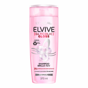 Loreal Elvive Shampoo Brillo 72h Glycolic Gloss 370ml